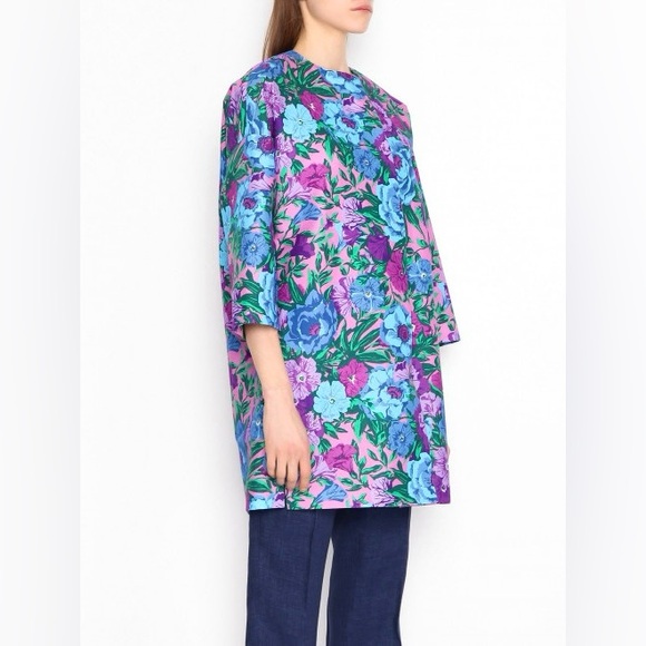 Weekend by Maxmara Women's Blue Calmi Printed Cotton Coat - Picture 7 of 16